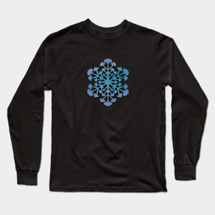 Blue Mushroom Snowflake Long Sleeve T-Shirt